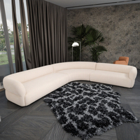 Ensemble de meubles de salon au design minimaliste moderne, canapés en tissu, canapé sectionnel en forme de L en trois parties