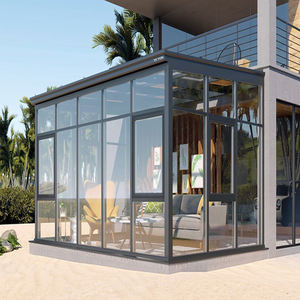 Véranda en verre à toit plat en alliage d'aluminium pour extérieur, cadre de fenêtre personnalisé, design moderne, villa écologique - Product Image 5