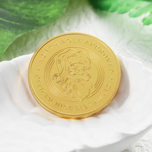Moeda Desafio Personalizada em <span class=keywords><strong>Metal</strong></span> Liga de Zinco Banho de Ouro Detalhes Altamente Detalhados Moedas de Natal com Caixa de Veludo - Product Image 4