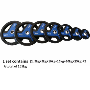 थोक कस्टम रबर बारबेल वेट लिफ्टिंग प्लेट्स जिम व्यायाम के लिए काली पेंट पोर्टेबल बम्पर प्लेट - Product Image 5