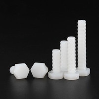 Prix Spécial Vis en Nylon Blanc Haute Précision à Extrémité Hexagonale PA66, Boulons en Plastique à Extrémité Hexagonale M4 M5 M6 M8 M10 M12