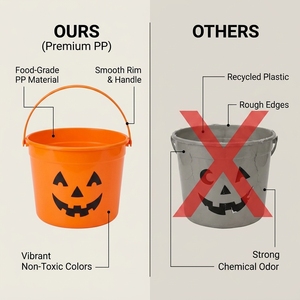 Halloween Candy Bucket <strong>Trick</strong> or Treat Pail Pumpkin Basket Party Favor Container Holiday Storage Bin Gift Bag Festival <strong>Organizer</strong> - Product Image 5