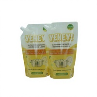 Sac de stockage liquide en plastique composite couleur OEM avec bec verseur pour l'emballage de savon vaisselle et de produits chimiques de nettoyage domestiques