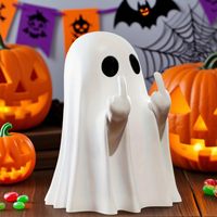 Adornos de Fantasmas de Halloween para TV/Películas y Dibujos Animados, de Resina Pintada con Diseño de Corazón con Dedo Medio, Ecológicos, Lindos y de Gran Venta