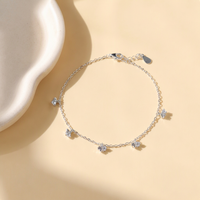Bracelets tendance en argent 925 plaqué rhodium avec breloque cœur en zircon pour femmes et jeunes filles – Vente en gros de bijoux pour mariage et cadeaux de fête