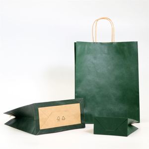 Sac en papier brun réutilisable de luxe avec poignée pour emballage de vêtements, cadeaux et bijoux, personnalisable KM - Product Image 4