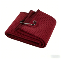 Serviette de golf personnalisée en microfibre gaufrée avec mousqueton, séchage rapide, absorbante, pour sacs de golf