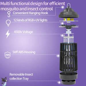 Lámpara antimosquitos UV de 4000V, trampa eléctrica para moscas, con enchufe, impermeable IP64, para interiores, exteriores, patio trasero. - Product Image 5