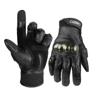 Gants de moto pour hommes en cuir noir, antidérapants, pour la conduite en plein air, équipement de protection toutes saisons - Product Image 5