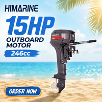 Moteur hors-bord à essence HIMARINE 15HP 2 temps à arbre long, moteur de bateau marin pour bateaux de pêche et bateaux pneumatiques