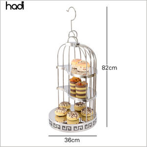 Di alta qualità in acciaio inox <span class=keywords><strong>a</strong></span> 3 livelli da Buffet di qualità gabbia per uccelli Cup Cake <span class=keywords><strong>Stand</strong></span> da Dessert per il tè pomeridiano dell'hotel in vendita - Product Image 1