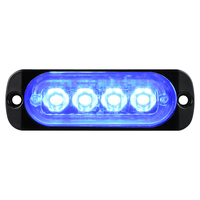 Vente flash : 4 feux stroboscopiques LED bleus pour camion, lumière d'avertissement LED, étanche IP67, 3 pouces, 10-30V, matériau PC, garantie 1 an pour voiture et SUV