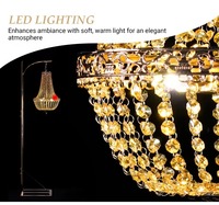 Centre de table de luxe de style européen en cristal doré, support à fleurs, éclairage de chemin, éclairage de mariage, décoration pour la maison, les fêtes et les salles de banquet