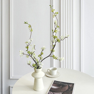 Branches de saule artificielles en neige, fleurs en soie blanc neige, haute simulation, accessoires de décoration pour mariage et maison - Product Image 1