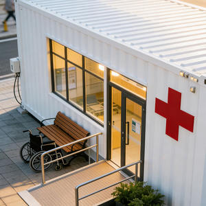 <span class=keywords><strong>Maison</strong></span> conteneur à deux étages en panneaux sandwich, aménagée en boutique éphémère, avec kiosque à café et bar, utilisable comme serre ou bureau - Product Image 6