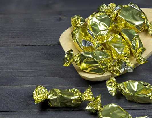 Benutzer definierte Goldfarbe Druck Schokolade Aluminium folie Wrapper