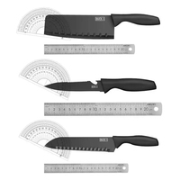 Ensemble de 5 couteaux de cuisine en acier inoxydable, couteau de chef, couteau à fruits, éplucheur, gadgets de cuisine pour la maison, noir
