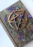 Carnet d'ombres livre de sorcières carnet de croquis Motif pentagramme fleurs sauvages édité avec de grands Pigments fait à la main