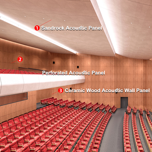 <span class=keywords><strong>Panneau</strong></span> acoustique décoratif en céramique et <span class=keywords><strong>bois</strong></span>, insonorisant, imperméable, en fibre de <span class=keywords><strong>bois</strong></span>, pour auditorium et salle de sport - Product Image 2