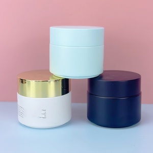 Custom 100g 50 Matte <b>Empty</b> Grey Skincare Packaging Luxury Eye Facial Cream <b>Jar</b> Round Frosted Glass Cosmetic <b>Jars</b> With Screw Lid - Product Image 3