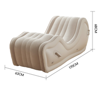 Sillón Inflable Automático en Forma de S, de una Plaza, de PVC de 0.6mm de Grosor, con Revestimiento Flocado, Portátil para Uso en Interiores y Exteriores, Comodidad para Personas Relajadas