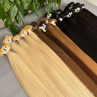 Extensions de cheveux humains vierges de temple indien brut 100% cuticules alignées 22 "24" Extension de cheveux à pointe plate U I F V Tip Hair Vendor