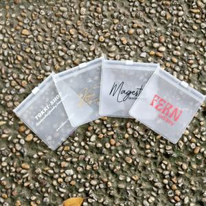 Sac avec logo personnalisé en EVA bague collier stockage de boucles d'oreilles pochette Ziplcok pour bijoux petits sacs d'emballage à fermeture éclair en plastique givré - Product Image 3