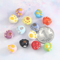 Perles en céramique mignonnes peintes à la main en forme de patte de chat et de patte de chien, 13*12mm, pour la fabrication de bijoux DIY