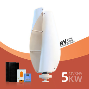 Générateur éolien hybride solaire-éolien 5 kW à axe vertical pour toit résidentiel, petite éolienne hélicoïdale pour maison et ferme - Product Image 1