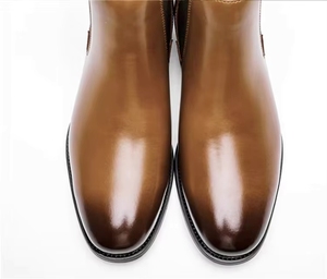 Nouvelle Arrivée Bottes Chukka Western pour Hommes, Bottines en Cuir à Plateforme, Bottes Habillées Tendance, Antidérapantes, Respirantes, Hiver - Product Image 3