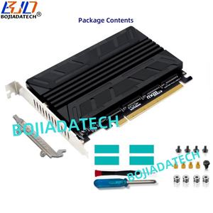 بطاقة محول PCI Express PCIe X16 PCl-E 16X إلى 4 * NGFF <span class=keywords><strong>M</strong></span>.<span class=keywords><strong>2</strong></span> مفتاح-<span class=keywords><strong>M</strong></span> M2 NVMe SSD محول بطاقة 64Gbps مع المبرد - Product Image 6