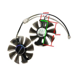 พัดลมระบายความร้อน GPU PowerColor Red Devil RX470 RX480 RX580 สำหรับการ์ดจอ <span class=keywords><strong>Radeon</strong></span> Red Dragon AX <span class=keywords><strong>RX</strong></span> 480 <span class=keywords><strong>470</strong></span> 580 ใช้แทนได้ - Product Image 6