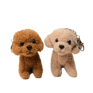 Lindo Mini <span class=keywords><strong>Animal</strong></span> de peluche perro llaveros de peluche juguetes de animales de peluche cachorro de peluche llavero para mochila bolsa encantos colgante - Product Image 1