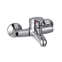 ITALOMIX Ensemble de robinetterie de douche murale contemporaine en alliage de zinc, finition chrome poli, avec douchette à main