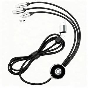 Gift Glow Logo Light up Multi Ports Phone Usb 3 in 1 Led <b>Charging</b> <b>Cable</b> Custom Promotional Gifts - Product Image 1