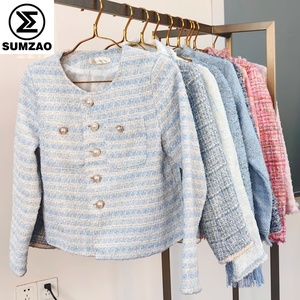 Sumzao new and used <strong>tweed</strong> <strong>jacket</strong> good quality <strong>cheap</strong> price baju wanita korea style <strong>tweed</strong> fabric clothes baju second hand - Product Image 2