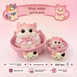 Giocattolo Squishy in Plastica a Forma di Gatto Rosa - Antistress, Regalo di Compleanno per Migliori Amiche, Decorativo e Divertente con Lento Ritorno a Forma per Ridurre la Pressione - Product Image 1