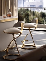 Tabouret Haut Italien en Acier Inoxydable, Chaise de Bar Métallique en Similicuir, Design Moderne et Populaire pour Îlot, Hôtel, Salon, Dossier Confortable