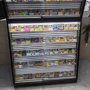 Vitrine de présentation de cartes à collectionner verrouillable avec éclairage LED, présentoir de sol pour magasin TGC, vitrine de cartes de sport classées, vitrine Pokémon - Product Image 3