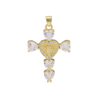 Vente en gros Chrétien Jésus Couleur Croix Pendentif Zircone vierge de Guadalupe croix Pendentif Collier Religieux Catholique Bijoux
