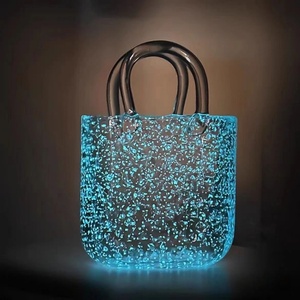 Vase <span class=keywords><strong>en</strong></span> <span class=keywords><strong>verre</strong></span> fait main au design moderne, <span class=keywords><strong>en</strong></span> forme de sac à main à large ouverture, pour fleurs, décoration de table, maison et mariage - Product Image 6