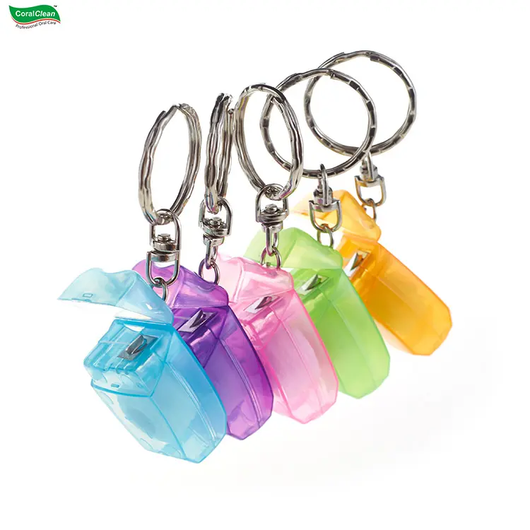 10 מטרים 15 מטרים חוט דנטלי Keychain שן צורת עבור שיניים ניקוי קל לנשיאה