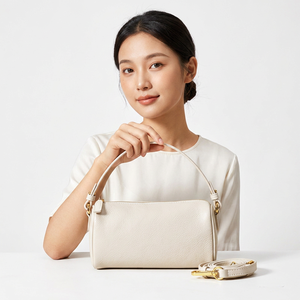 Sac messager pour femme en cuir véritable blanc, imperméable, sac bandoulière, sac à main à fermeture éclair, sac à bandoulière pour un usage quotidien - Product Image 6