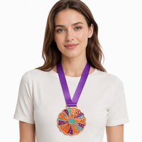 Médaille personnalisée en alliage de zinc émaillé en relief, souvenir de fête de carnaval, récompense avec logo personnalisé