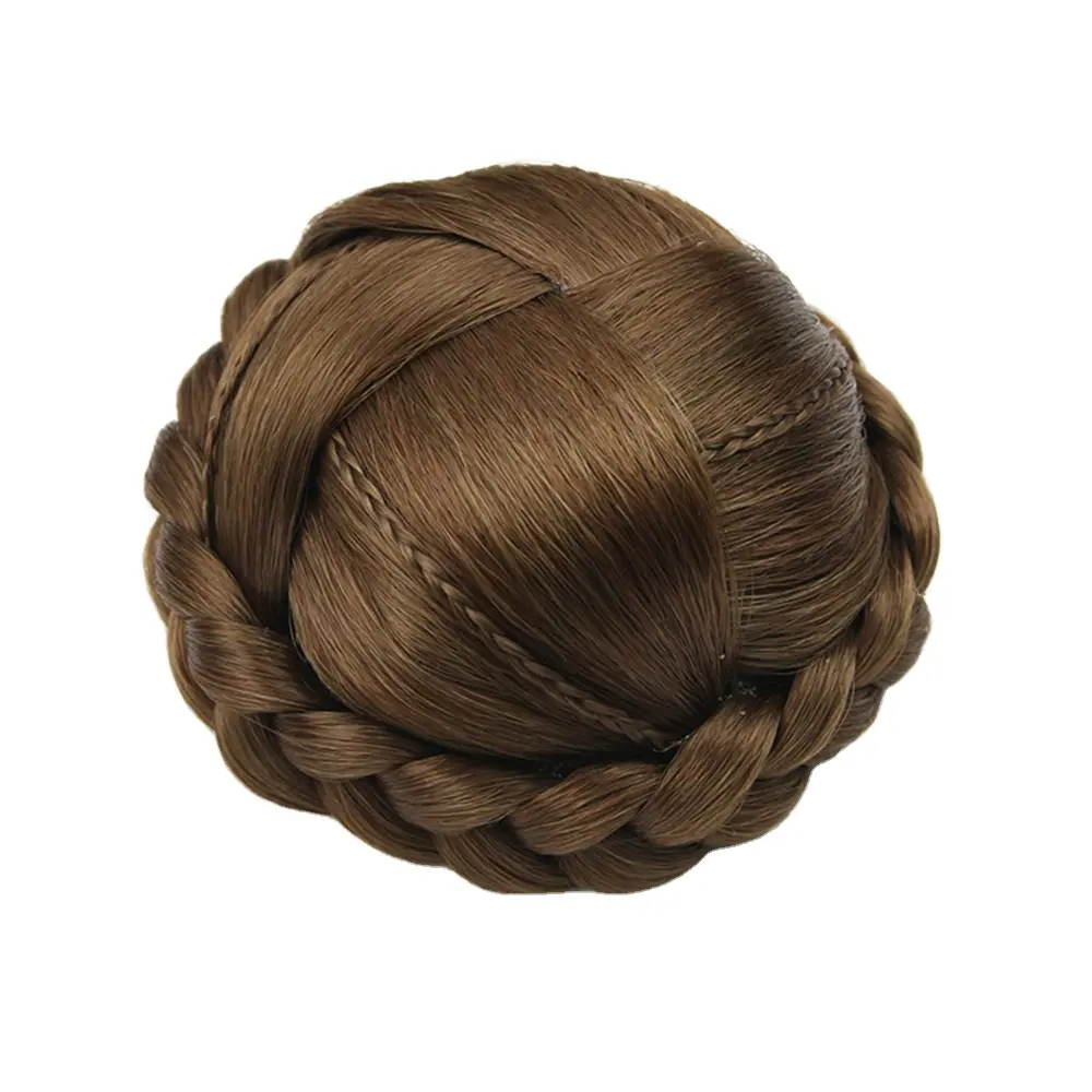 6 रंग सिंथेटिक बाल लट Chignon बुना हुआ गोरा बाल रोटी डोनट रोलर Hairpieces Hairpiece सामान शादी के लिए