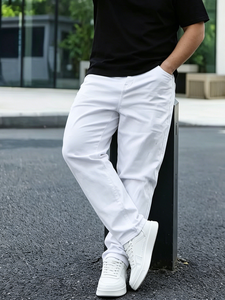 <span class=keywords><strong>Jeans</strong></span> da Uomo di Alta Qualità, Comodi, con Chiusura a Bottoni, Vestibilità Dritta, Pantaloni Bianchi dal Design Classico, <span class=keywords><strong>Jeans</strong></span> alla Moda per Uomo - Product Image 5