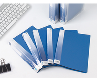 Porte-documents de présentation bleu, classeur A4, avec protège-feuilles transparents pour œuvres d'art, photos, documents