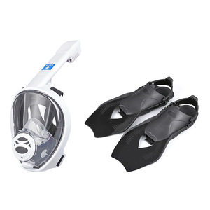 Swim Snorkel Máscara de respiración de cara completa Máscara DE BUCEO antiniebla <span class=keywords><strong>Aletas</strong></span> DE BUCEO cortas ajustables para niños - Product Image 3