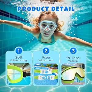 Occhiali da nuoto per bambini, occhiali da nuoto senza telaio a vista larga, Anti-appannamento Anti-uv senza perdite occhiali da <span class=keywords><strong>piscina</strong></span> per uomini e donne adulti - Product Image 6
