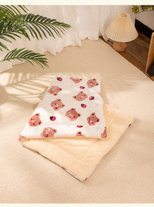 Tapis pour animaux de compagnie à bon <span class=keywords><strong>prix</strong></span>, motif fraise et carotte, confortable, doux au toucher, couverture pour animaux de compagnie en polyester pour <span class=keywords><strong>chat</strong></span> et chien - Product Image 5